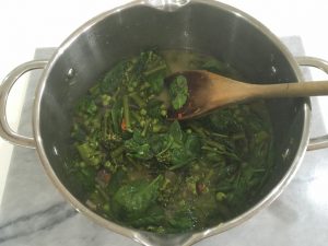 Thai green soup before blend