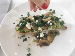 mushroom toast add feta