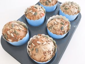 almond butter muffins cooked