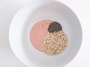 coconut overnight oats ingredients in bowl