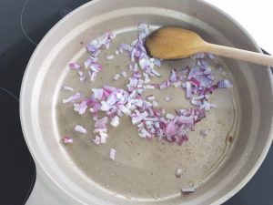potato salad add onion to pan