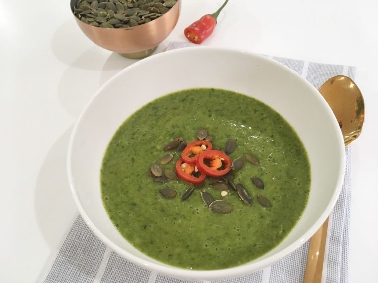 Thai green soup serve
